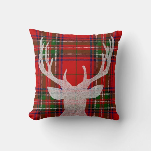 Coussin rouge et vert de Noël de plaid avec des (Recto)