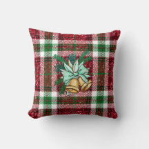 Coussin rouge et vert de Noël double face