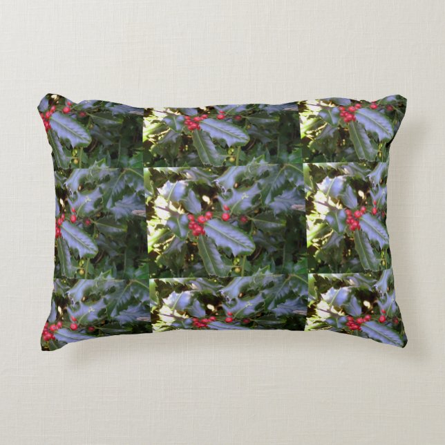 Coussin Rouge Et Vert Holly (Devant)