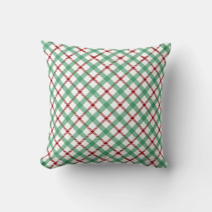 Coussin Rouge et vert Noël Plaid Motif sans couture
