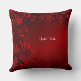 Coussin Rouge Feuille Floral Vacances Jeu d'oreiller