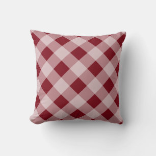 Coussin rouge foncé En vichy