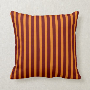 Coussin Rouge Foncé Et Miel Orange