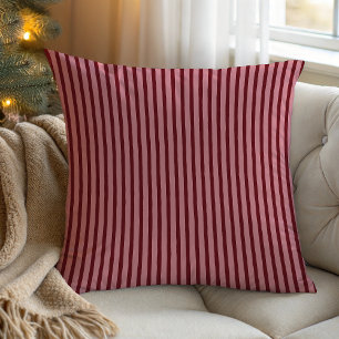 Coussin Rouge foncé rose rustique rayé