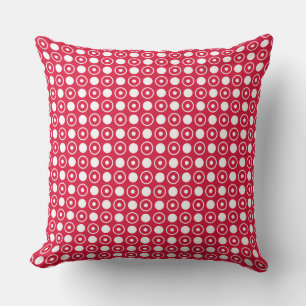 Coussin Rouge grenat et points blancs
