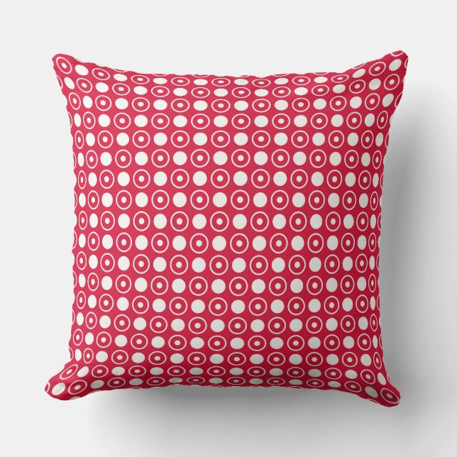 Coussin Rouge grenat et points blancs (Recto)