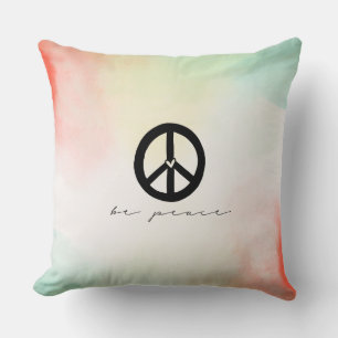 Coussin Rouge Jaune Blush Tie Dye Paix