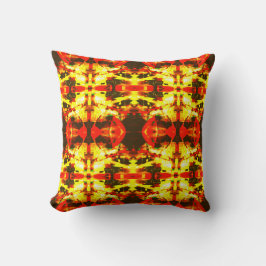 Coussin Rouge Jaune Brown Batik de grande mosaïque