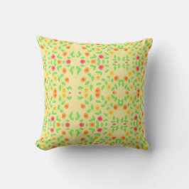Coussin Rouge jaune orange avec vert