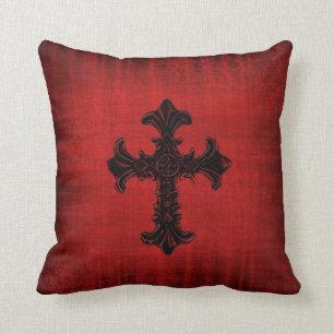 Coussin rouge médiéval de velours