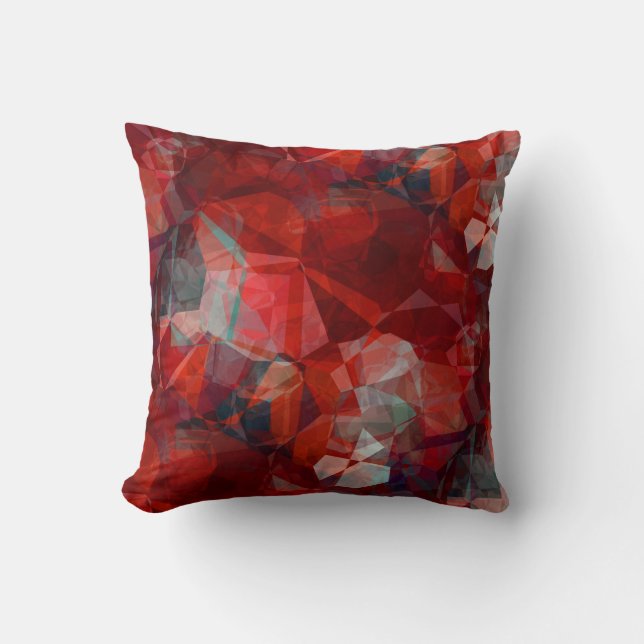 Coussin Rouge noir et gris moderne Motif Abstrait (Recto)
