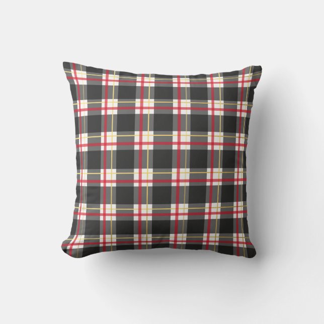 Coussin rouge noir et or (Recto)