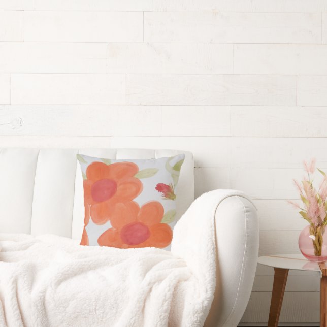 Coussin Rouge orange et vert menthe (Canapé)