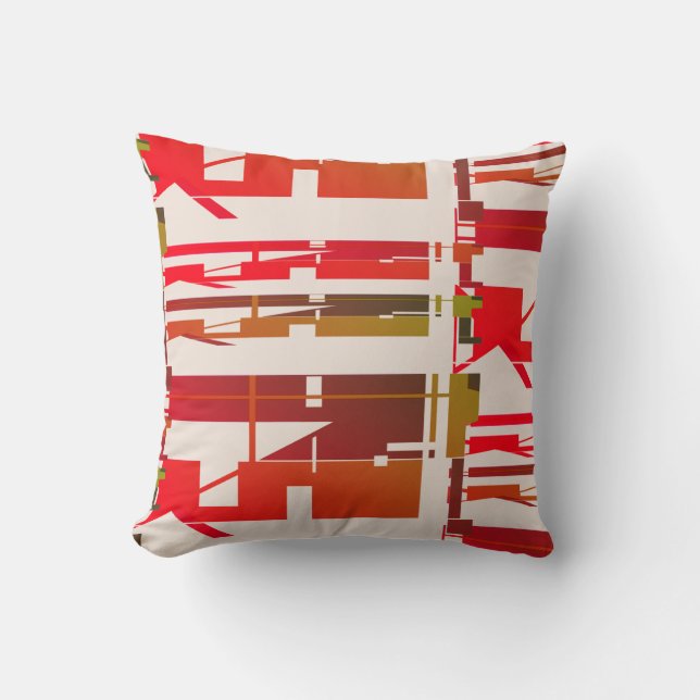 Coussin Rouge Orange Or Brown Ouvert Sud-Ouest Look Mosaïq (Recto)