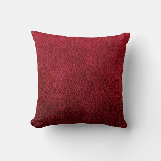 Coussin rouge oriental abstrait frais de motif (Recto)