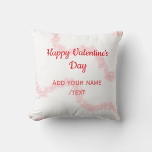 Coussin Rouge pailleté lignes joyeuse Saint-Valentin spira