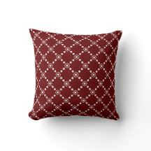 Coussin rouge profond avec élégant treillis pointi