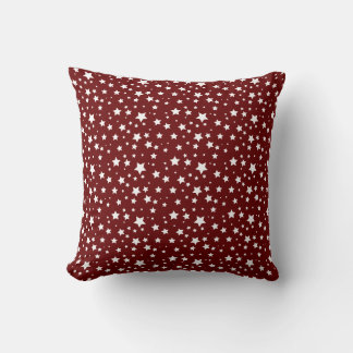 Coussin rouge profond avec Motif étoile blanche