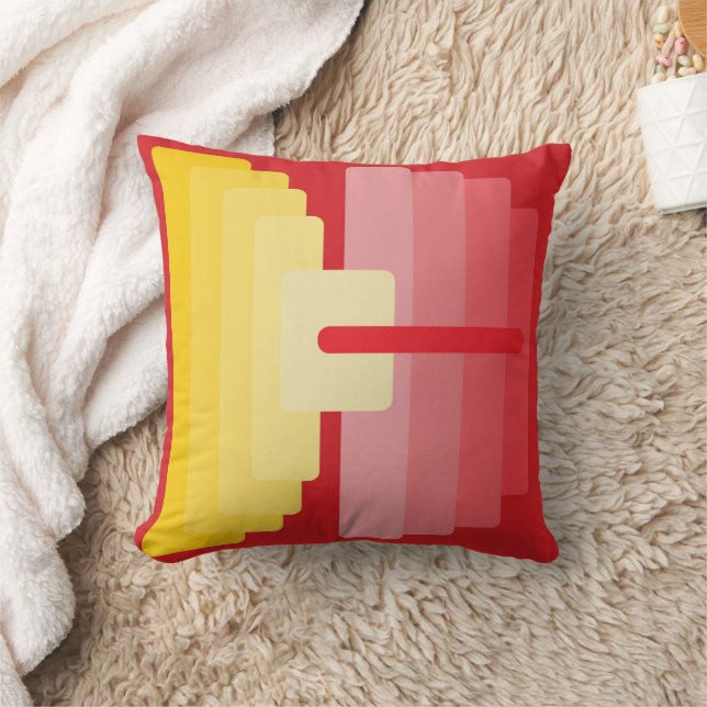 Coussin Rouge rétro et jaune (Couverture)