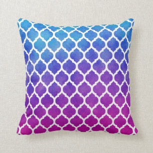 Coussin Rouge rose bleu Ombre Lattice marocain