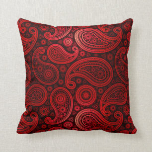 Coussin Rouge rouge de luxe de Paisley