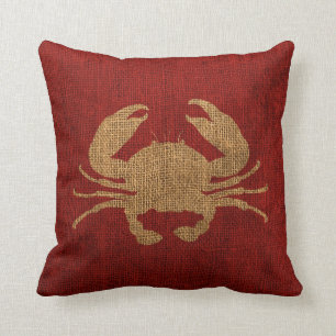 Coussin Rouge rustique de crabe