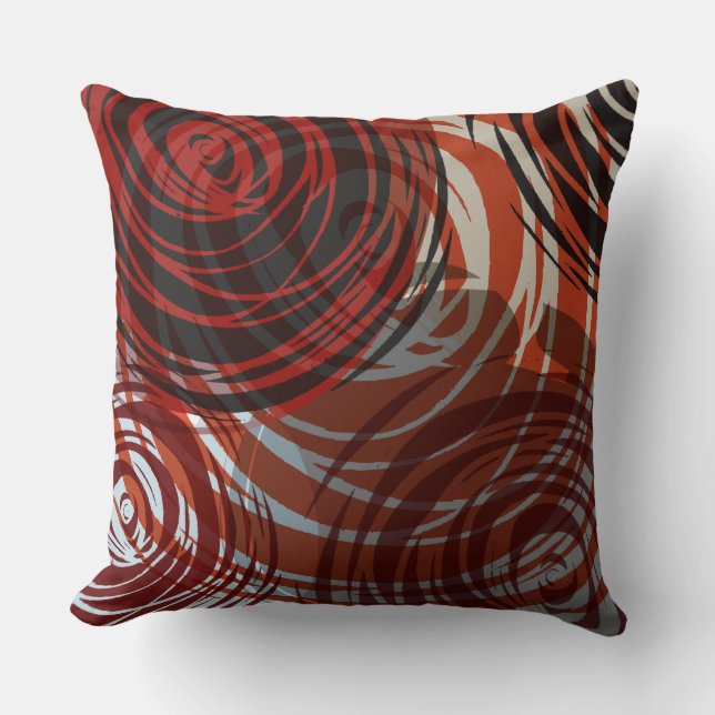 Coussin ROUGE TAN DESIGN SPIRAL DESIGN Retro Jeu d'oreille (Recto)
