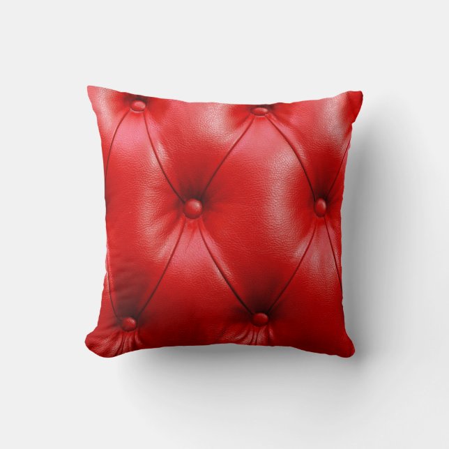 Coussin rouge texture cuir (Recto)