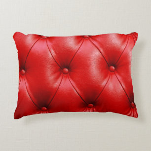 Coussin rouge texture cuir