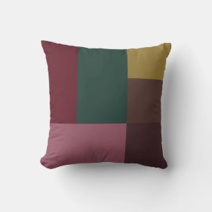 Coussin Rouge Vert Or Rose Marron Bloc de Couleurs de Noël