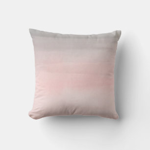 Coussin Rougeissant Rose et Gris Aquarelle Moderne Féminin