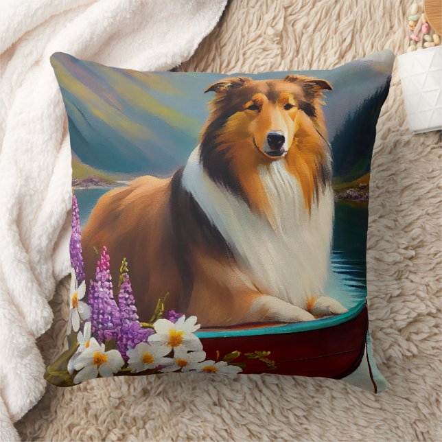 Coussin Rough Collie sur une pagaie : une aventure Pittore (Couverture)