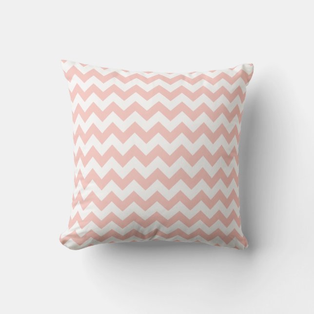 Coussin Rougissent Chevron rose (Recto)