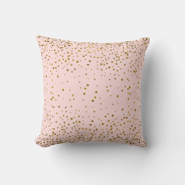 Coussin Rougissent le quartz rose rose des points | de (Recto)
