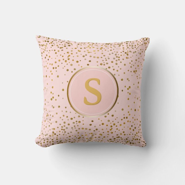 Coussin Rougissent l'initiale rose de monogramme des (Recto)