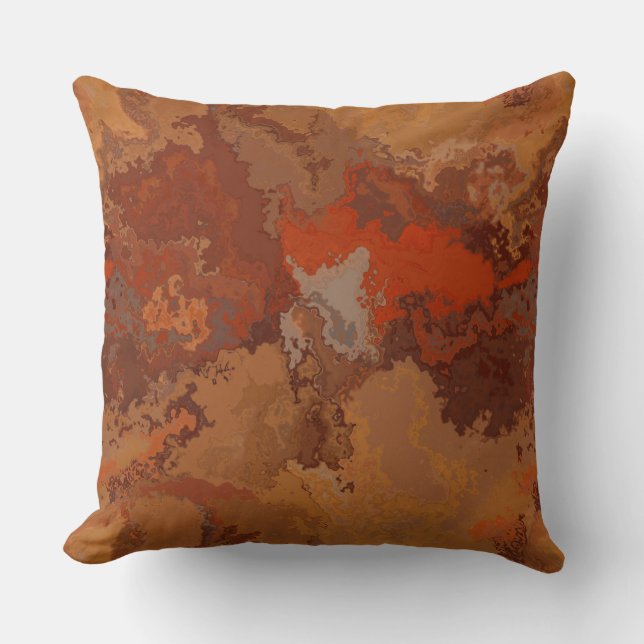 Coussin Rouille abstraite 6 (Recto)