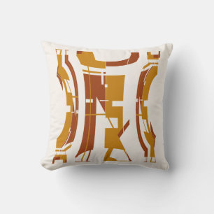 Coussin Rouille d'or sur l'art tribal blanc cassé Design a