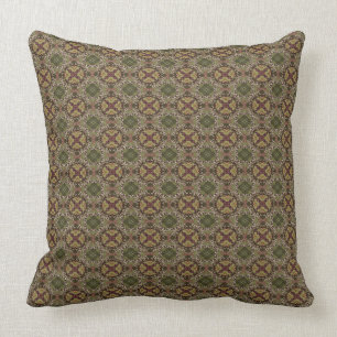 Coussin Rouille et Patern vert