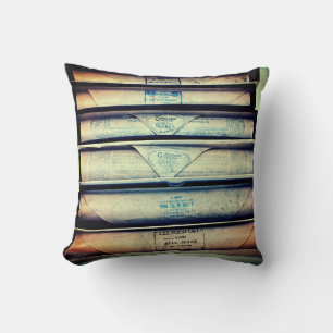 Coussin Rouleaux de piano en papier antique