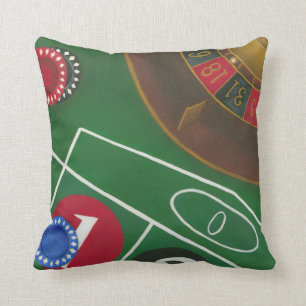 Coussin Roulette Table avec puces et roue