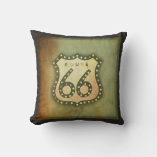 Coussin Route 66 Symbole vintage style chic shabby