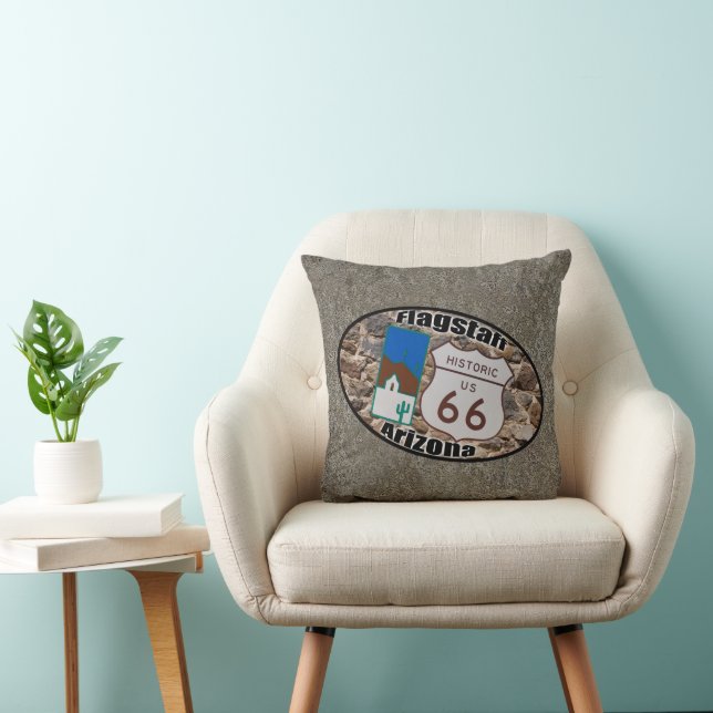 Coussin Route historique 66 ~ Flagstaff, Arizona (Chaise)