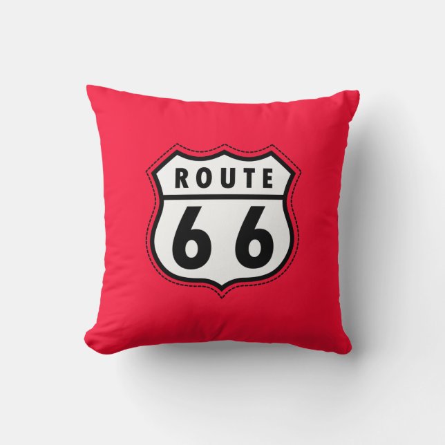 Coussin Route Rouge 66 (Recto)
