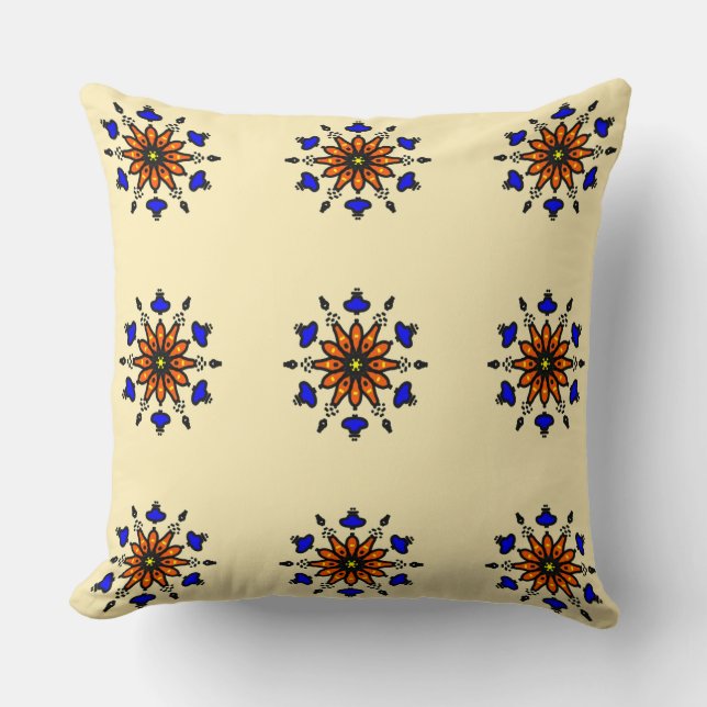 Coussin Royal Blue Mandala (Recto)