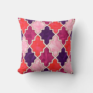 Coussin Royal Colorée Tissu Quatrefoil Marocain Art 2