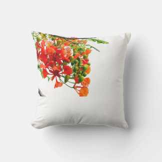 Coussin Royal Poinciana,Gulmohar Floral Throw Pillow Cover