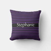 Royal Purple Black Stripes Blanc Nom personnalisé