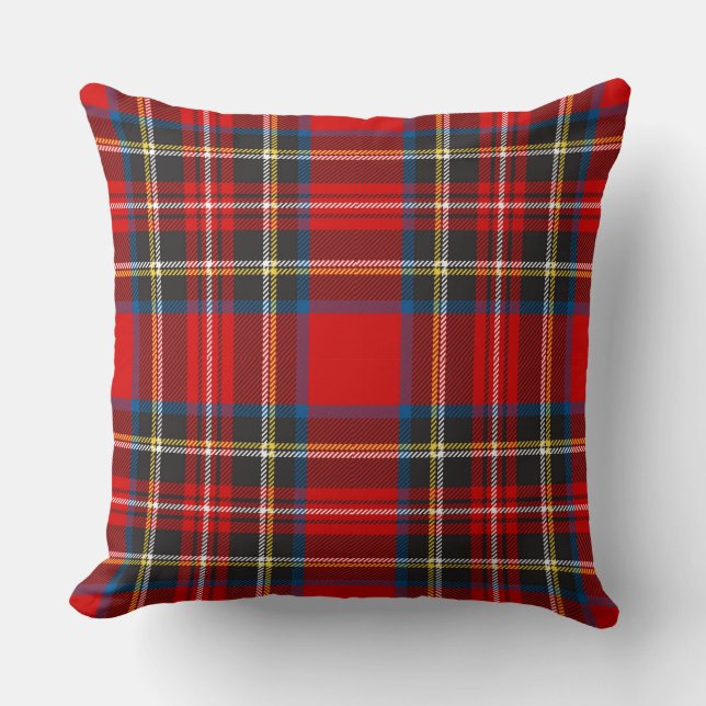 Coussin Royal Stewart Tartan Plaid Scottish Motif (Recto)