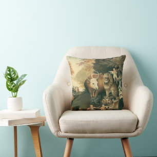 Coussin Royaume Pacifique par Edward Hicks Art Populaire V