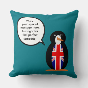 Coussin Royaume-Uni Mme Pingouin qui parle